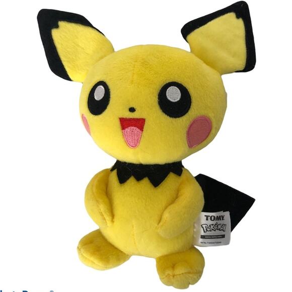 Pokémon Pikachu Plush 2015 Tomy Pokemon Stuffed Animal Yellow Black Toy Anime - Picture 1 of 12